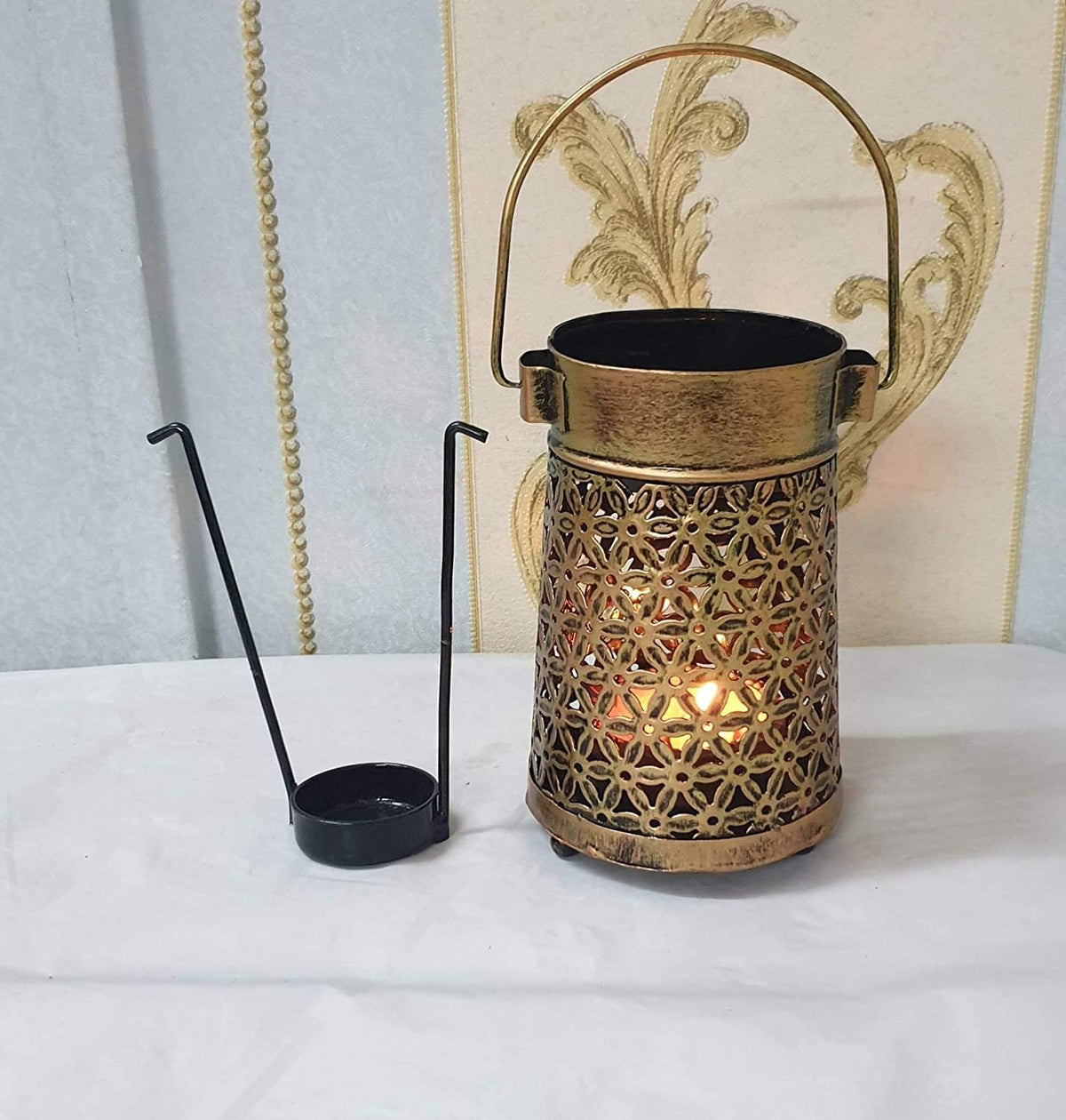 Handcrafted Beautiful Hanging Metal Lota Candle Holder Antique Shade Box for Home Decoration|Lantern|Candle Stand|Gifting
