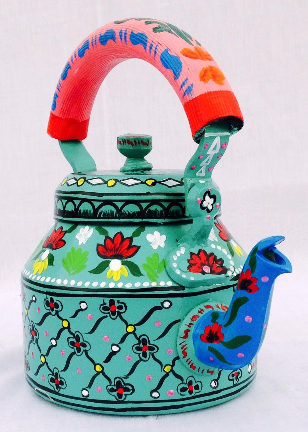 Hand Painted Designer Aluminium Kettle for Tea/Coffee, Home D̩cor& Gift Purpose.