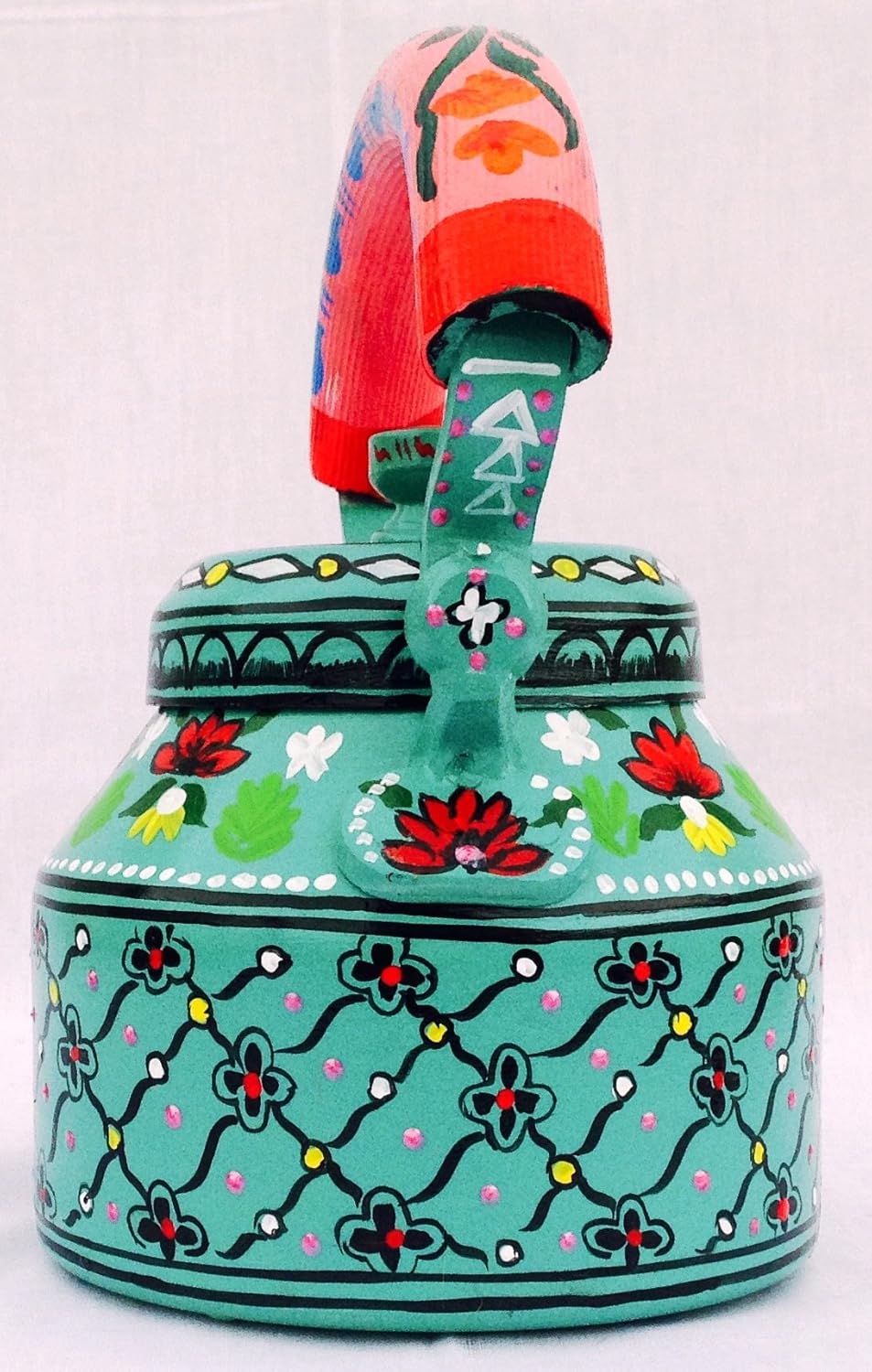 Hand Painted Designer Aluminium Kettle for Tea/Coffee, Home D̩cor& Gift Purpose.