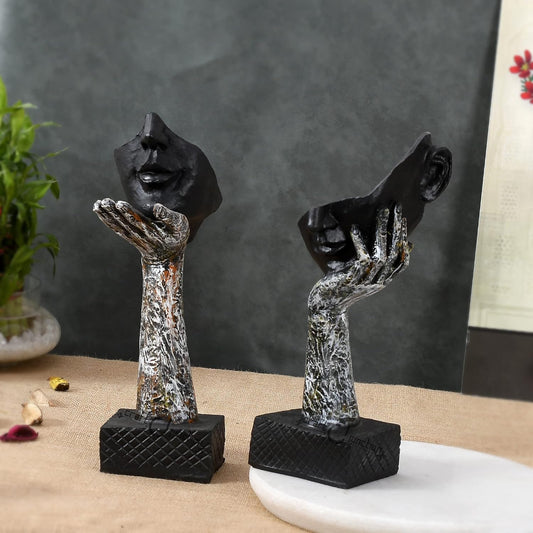 Mordern Art Love Face On Hand Decorative Showpiece Lovely Statue for Home D̩cor.