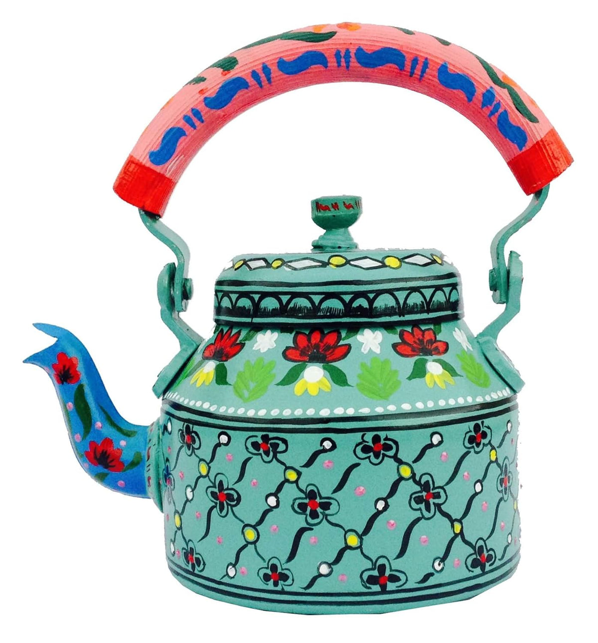 Hand Painted Designer Aluminium Kettle for Tea/Coffee, Home D̩cor& Gift Purpose.