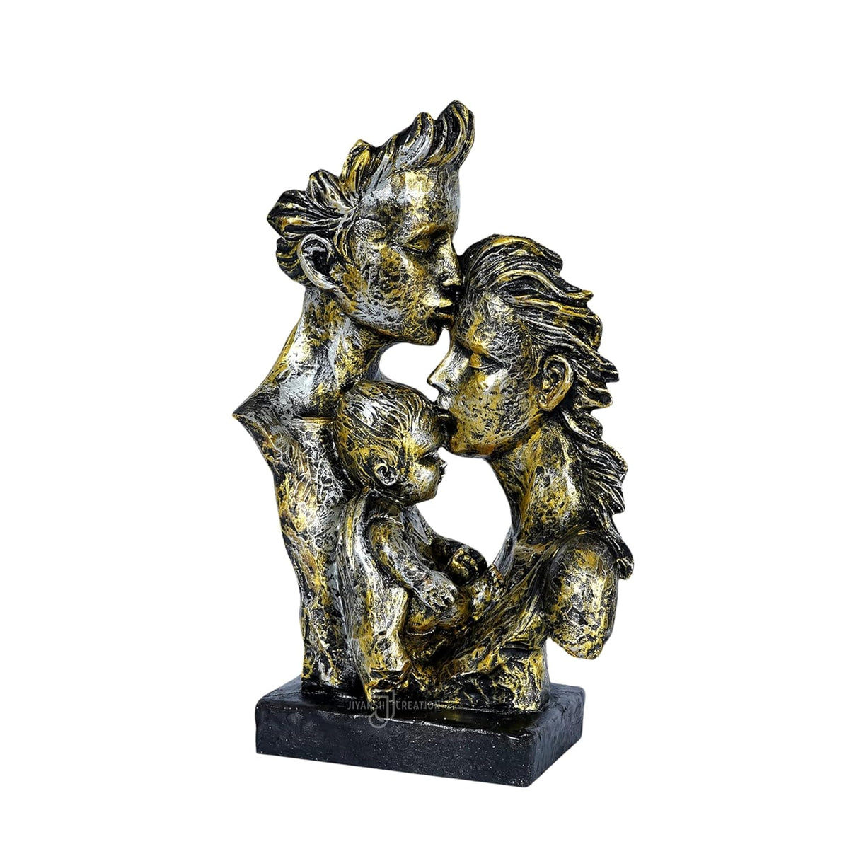 Mother, Father with Son Love Statue, Family Showpiece.