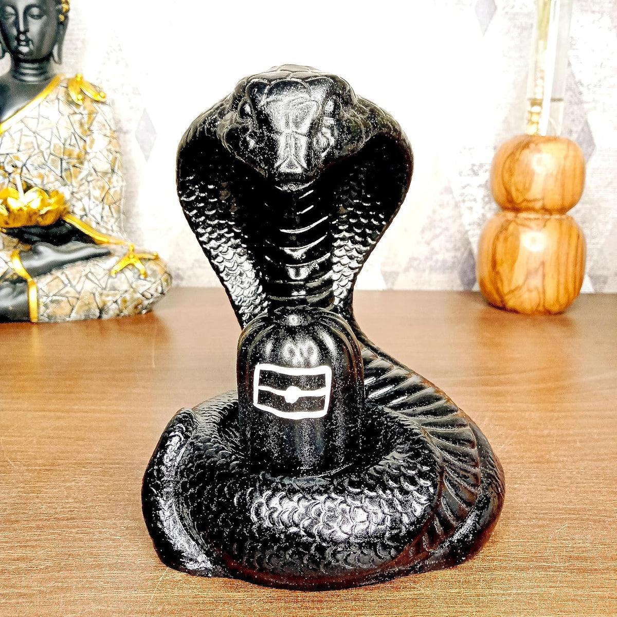 Snake Shiva Smoke Backflow Cone Incense Holder with 10 Incense Cones Showpiece.