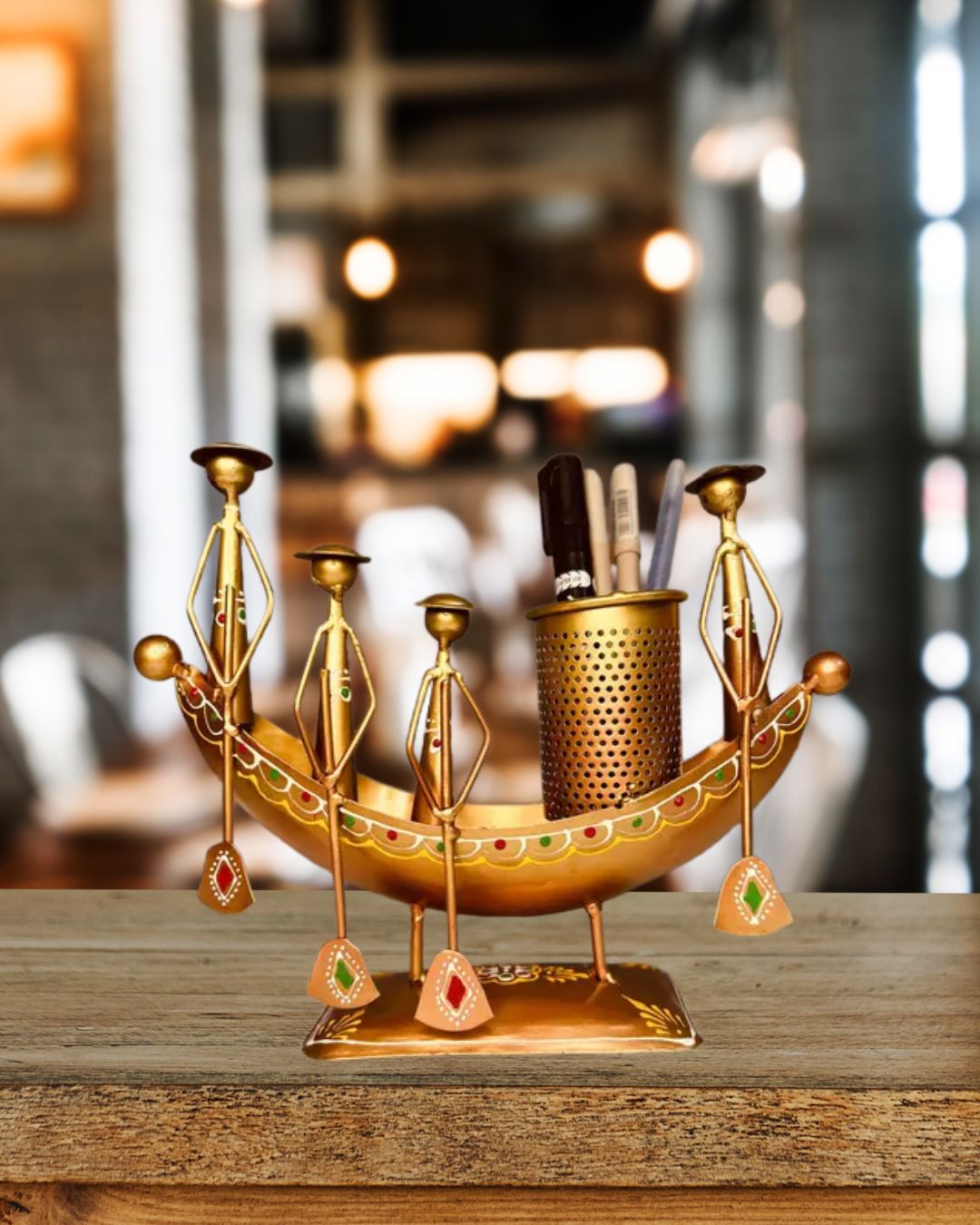 Handicrafted Boat Shape Pen, Pencil Holder