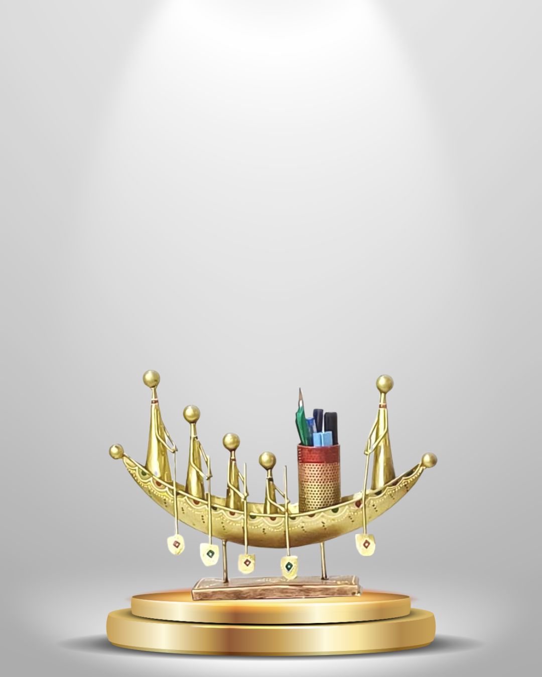 Handicrafted Boat Shape Pen, Pencil Holder