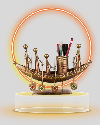 Handicrafted Boat Shape Pen, Pencil Holder