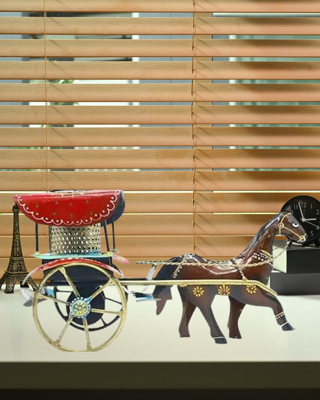 Horse Cart Compartments Metal Pencil Holder