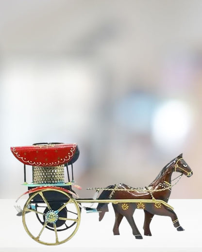 Horse Cart Compartments Metal Pencil Holder