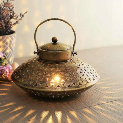 Iron Degchi Doop Stand Tealight Candle Holder - Tea Light Candle Stand Decorative