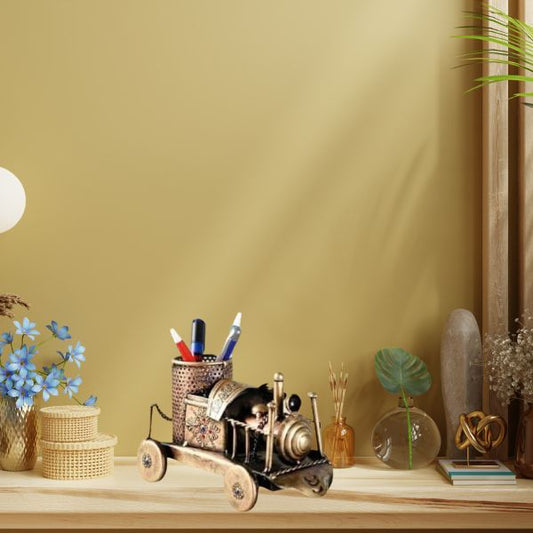 ShoppersStack Home Items in Living Room, Bedroom Engine Pen Stand Rajasthani Home Handicrafts - Showpiece Gifts