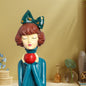 Charming Girl with Apple Statue | Handcrafted Figurine Showpiece | for Home, Living Room, Table Decoration