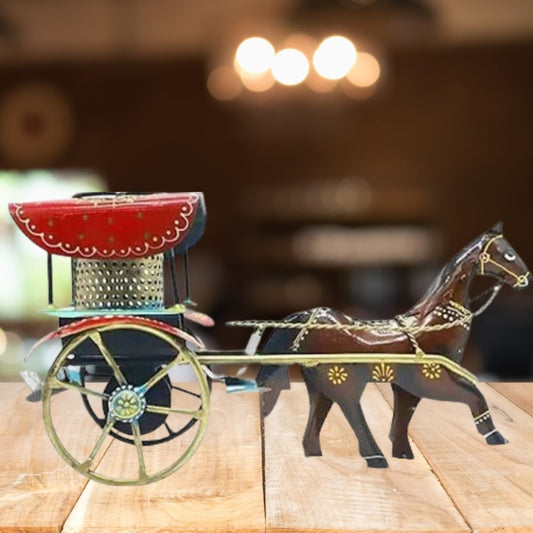 Horse Cart Compartments Metal Pencil Holder