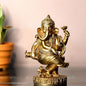 Beautiful Golden Finish Ganesha in Dancing Position Decorative Showpiece.