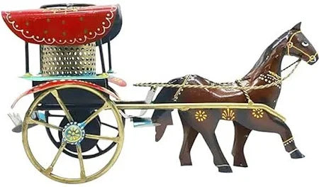 Horse Cart Compartments Metal Pencil Holder
